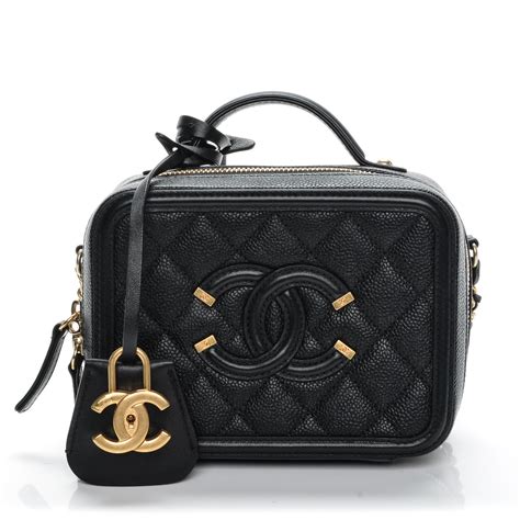 chanel vanity case caviar|CHANEL Caviar Vanity Cosmetic Case Black .